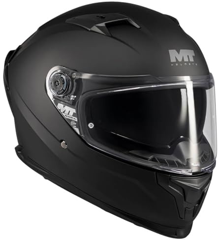 MT Helmets Braker SV Designed Negro Mate - Casco de Moto Integral con Visor Solar, para Hombre y Mujer, Homologado ECE 22.06 (XL)