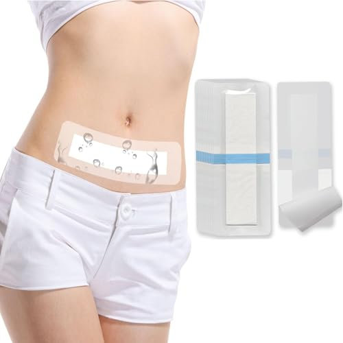 Wundpflaster wasserfest, duschpflaster wasserfest 10x25cm, Ideal zum Duschschutz zum Schwimmen für wasserdichte pflaster, Tattoo-Nachsorge, 20 Stück