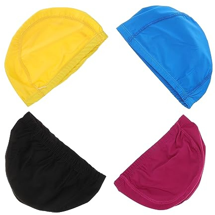 BESPORTBLE Swim Caps for Kids Adults 4 Pack Elastic Breathable Lightweight Swimming Headwear Random Color