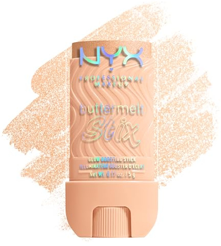 NYX Professional Makeup Buttermelt Glaze Stix, Illuminante in Stick, Fino a 8 ore di tenuta, Per Viso e Corpo, Punta di Precisione, Con Burro di Cocco e Capuaçu, Shade: A Whole Melt, 5 g