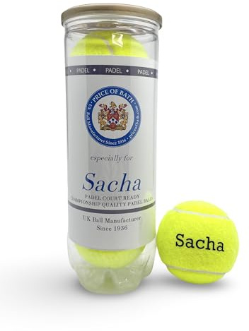 Price of Bath 3 Balles de Padel Personnalisées dans Un Tube Étiqueté | Imprimez Un Texte Personnalisé ! | Jaune, Rouge, Vert, Rose et Orange | Fabriqué au Royaume-Uni | Une Cadeau Unique! | (Jaune)