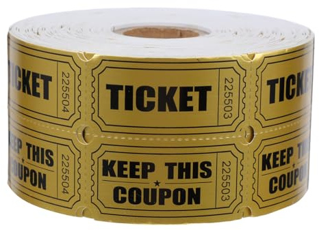 jojofuny 1000pcs Raffle Tickets Entry Carnival Theme Party Supplies Prize Tickets for Classroom Management for School Fundraiser