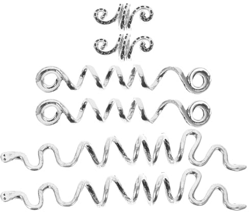 HOMOCONO Lot de 6 Spirales Capillaires en Alliage Argenté Chic, Résistantes la Casse la Décoloration, Accessoires Cheveux Femme pour Tresses et Dreadlocks