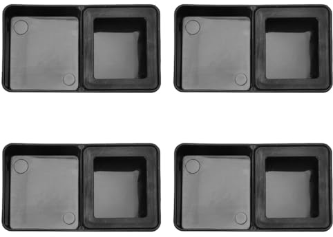 ULTECHNOVO Ciotole Nere Salvaspazio e Facili da Pulire Set da 4 in Plastica, Design a Doppia Griglia per Rettili per Grilli e Animali Domestici