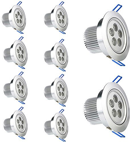 MODOAO 10 Pack 5W 5500K LED Cool White Energy Saving Recessed Ceiling Downlight with LED Driver,Not Dimmable,Recessed Ceilling Spotlight
