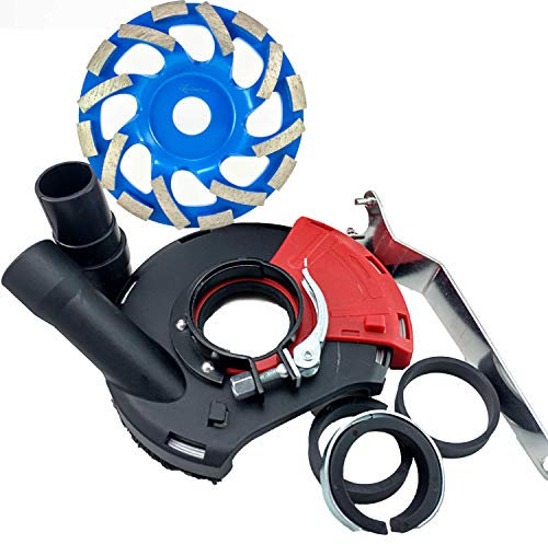 WERKMAX Absaughaube für Winkelschleifer + PREMIUM Diamantschleiftopf 125 mm blau