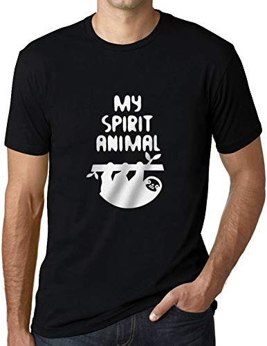 Camiseta Estampada para Hombre El Perezoso Es Mi Espíritu Animal Casual Divertido – Sloth Is My Spirit Animal Casual Funny – T-Shirt Vintage Manga Corta Regalo Original Cumpleaños Di