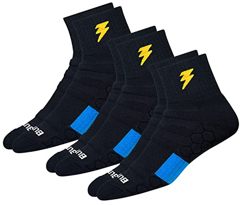 BLITZSOX Calcetines Deportivos (Pack de 3) Hombre Mujer Cuarto Tobilleros Altos Calcetines Atléticos Correr, Tenis, Ciclismo, Gimnasio Calcetines EU 35-38