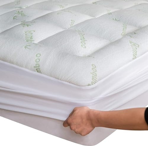 Niagara Bamboo Mattress Topper 140 x 190 cm, Breathable, Cooling on Double Mattress 140x190 with Deep Pockets for Mattress 20-50 cm