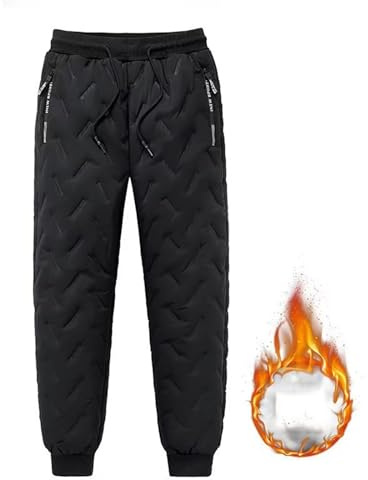 LUNCHS Jolly Pantalones de Nieve, Pantalones Impermeables Unisex con Forro Polar, Pantalones Deportivos cálidos para Hombres y Mujeres (XXL,Black-A)
