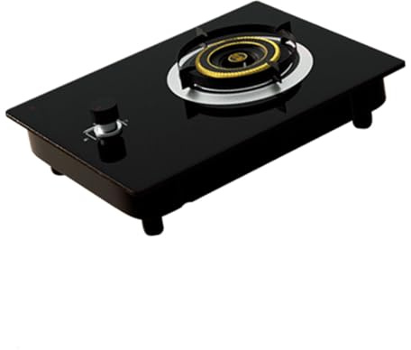 Tempered Glass Gas Stove,17742 BTU Black Tabletop Single Gas Cooktop,Flameout Protection Easy to Clean,Suitable for Home Use (Size : LPG)