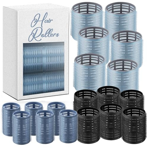 xnicx 18pcs Self-Grip Heatless Hair Rollers - 3 Sizes for Long, Medium, or Short Hair, Salon-Quality Overnight Curlers