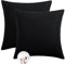 Aisbo Kissenbezug 80x80 Baumwolle 2er Set - weiche Kopfkissenbezug 80 x 80 Schwarz mit Reißverschluss, 80x80cm Pillow Cover Pillowcase