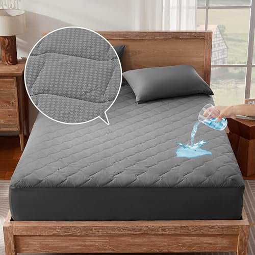 SONIVE Bezug Dünn Matratzenschoner 90 x 200 cm Wasserdicht,Mikrofaser Matratzenbezug, Gesteppter Matratzentopper, Matratzenauflage bis 38cm