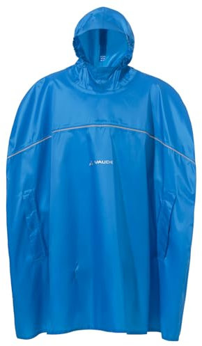 VAUDE Kids Grody Poncho II - Kinder Regenponcho für Rad & Wandern, Wasserdicht mit Handschlaufen, Rucksacktauglich, Reflektierend, Recyceltes Material - Made in Germany