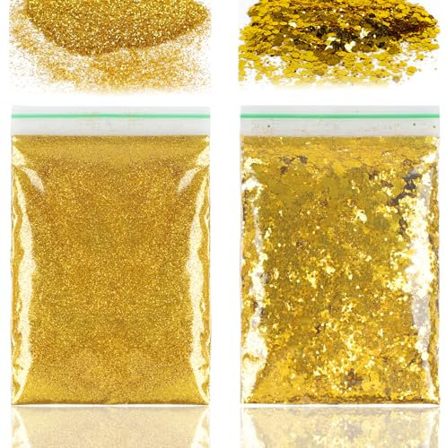 100 g glitter per fai da te, glitter oro, glitter per fai da te, polvere glitter per trucco, viso, artigianato, nail art, fai da te