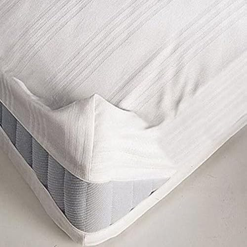 Corredocasa Coprimaterasso Fasciato con Cerniera a Sacco in Puro Cotone Traspirante - Protezione Completa per Materassi fino a 25 cm di Spessore, Lavabile e Resistente (Singolo 85x195+25)