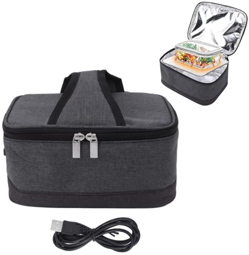 Beufee Electric Lunch Box, Food Heater USB Electric Heated Lunch Box Bag Portable Warmer(Light Gray)