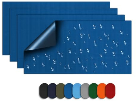 Skystuff Down Jacket Repair Patch, 4pcs Self-Adhesive Nylon Repair Patches | Waterproof Fabric Repair Tape Patch for Sofa, Down Jackets,Tents, Sleeping Bags, Backpack, Clothing, Puffer Coats,SkyBlue