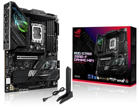 ASUS ROG Strix Z890-F Gaming WiFi Intel® Z890 LGA 1851 ATX Motherboard, Advanced AI PC-Ready, 16+2+1+2 Stages, DDR5, WiFi 7, 5X M.2, Thunderbolt™ 4, USB Type-C®, AI Overclocking, Cooling & Networking
