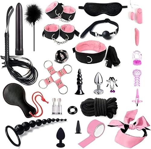 Sex Kit for Couples BDSM Leather Bondage Sets Restraint Sex Kits Sex Bondage for Adult Couple Sex Cuff Tied Down Arm and Leg Chain with Handcuff Bondage Sex Game for Women Sweater Yoga O29d