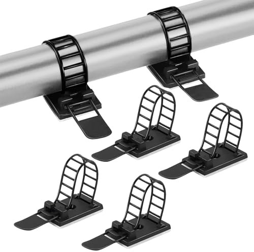Raxfekro 50 Stück kabelclips selbstklebend, Verstellbare Kabelbinder, kabelhalter mit starkem Klebeband und Schrauboption Kabelmanagement für Haus, Büro und Schreibtisch