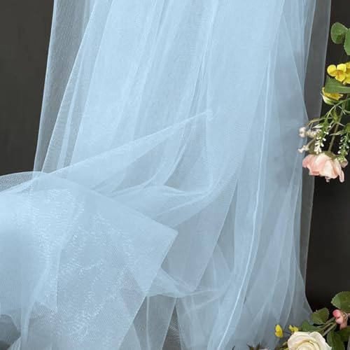 Tylltyg i blå organza - 5 m x 160 cm - Säljes per meter - För hantverk, bord, fest, bröllpsdekoration, tyllkjol