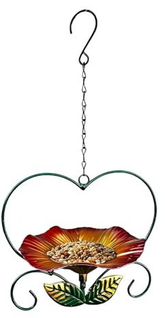 s para Aves Silvestres | Resistente Decoración de Hierro con Forma de Flor,de Metal para Pájaros | para Observar Comida Agua en Patio