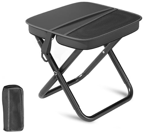 FENGCHUANG Fällbar pall bärbar lätt med bärväska 28 x 26 x 26 cm pall camping fotpall mini sittpall vikbar lämplig för utomhus camping fiske trädgårdsgrill och vandring