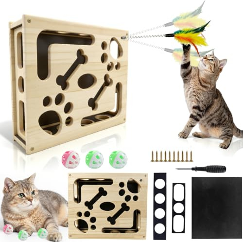 Jouet Chat Interactif 2 en 1 Jouet Interactif pour Chat avec Papier Abrasif