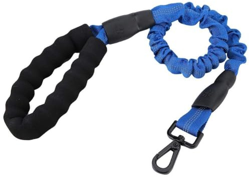Dog Traction Rope Pets Dogs Elastic Leash Anti Pull Shock Absorbing Bungee Dog Leash Premium Strong Dog Elastic Lead with Traffic Control Handle - Foam Barrel Handle(Blue)