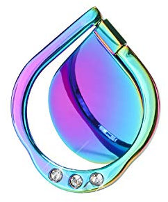 lenoup Rainbow Sparkle Cell Phone Ring Stand Holder,Glitter Bling Bling Rainbow Ring Grip Kickstand,360 Rotation Finger Ring for Almost All Phones,Pad
