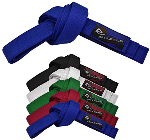 Kampsport karatebälte, 100 % bomull med flera sömnadsbälten för BJJ, Judo, Taekwondo och Karate (Blå, 280)
