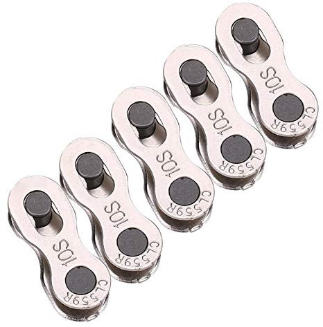 RiToEasysports 5 Pares de eslabones de Cadena de Bicicleta de acero antioxidante de liberación rápida eslabón perdido de Bicicleta para Conector de Junta de Cadena de Velocidad 8/9/10(10 velocidades)