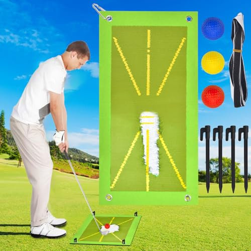 Vibbang Golf Schlagmatten, Golf Trainingsmatte für Schwungerkennung, Schlag, Analyse, Golfschaukel-Trainingsmatte, Golf Übungsmatte für Indoor Outdoor, Hilfsmittel für das Golftraining (B)
