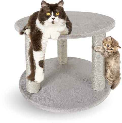 Ligo - Albero Tiragraffi in juta per Gatti palo graffiabile grande altezza per Gatti in Corda di Sisal, Albero palo Tiragraffi Gatto. (3 COLONNE)
