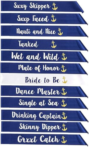 STAY GENT 12Pezzi Fascia Bride to Be con 1pezzo Bianco Fascia Bride To Be + 11pezzi Blu Fasce Team Bride per Damigella d'Onore Doccia Nuziale Bomboniere di Nozze Bachelorette Party Decor