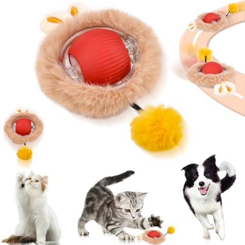 Katzenball Elektrisch, Interaktives Katzenball Spielzeug, Chewie Rolling Ball, Interaktives Hunde Ball Spielzeug Mit Usb Aufladbar, Drei Arbeitsmodi, 360° Rolling Smart Balls FüR Katzen Und Hunde