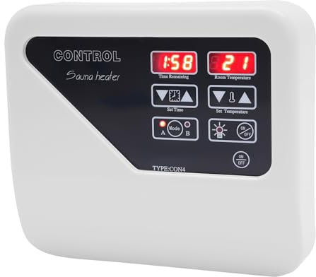 Commande de sauna externe 220-240 V - Appareil de commande de poêle de sauna 3-9 kW - Contrôleur numérique - Protection anti-fuite et fonction mémoire pour saunas privés, spas, centres de fitness