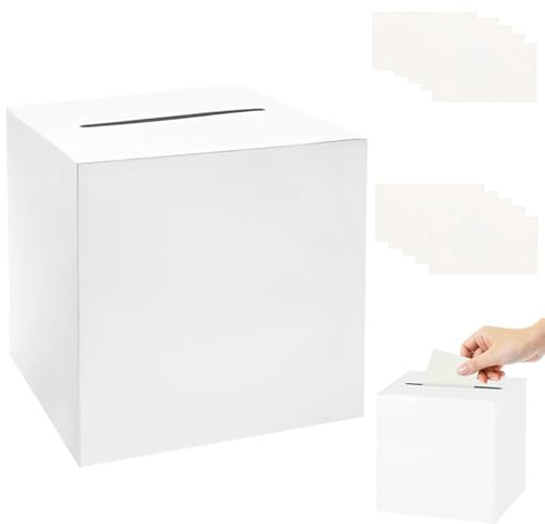 TNSOYCA Scatola Per Biglietti Di Nozze, Scatola Porta Buste Matrimonio,colore bianco, per ricevimenti di nozze, decorazione per feste(22 × 22 × 22cm)
