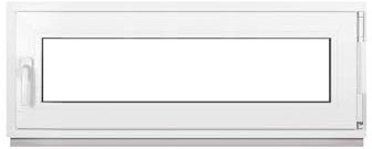 Framex Finestra in Plastica Bianca Larghezza x Altezza 115 x 45 cm (1150 x 450 mm) Triplo Vetri (32 mm), Anta-Ribalta, Girevole DIN Destra – Premium