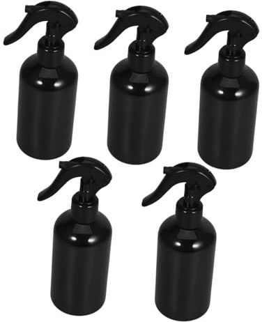 OFFSCH 5piezas Botellas Spray Plásticas Botellitas Pequeñas Reutilizables Para Agua Jardinera y Limpieza Diseño Negro Cabezal Pulverización Fácil Sin Fugas Ligero y Portátil
