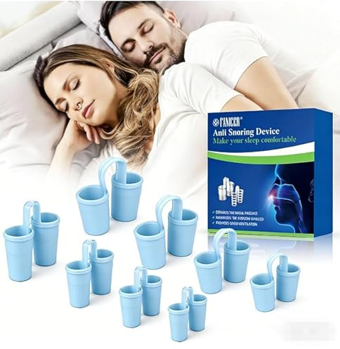 8 Piezas Dispositivos Anti Ronquidos, Reutilizables Dilatadores Nasales De Silicona, Cómodas y Efectivas Dispositivos Antironquidos，azul
