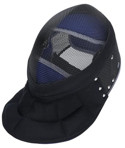Keenso Máscara de Esgrima Casco de Esgrima Profesional de Malla Metálica Negra para Adultos, Protector Facial Transpirable con Diseño Resistente a Puñaladas para Entrenamiento de Sable con Espada de
