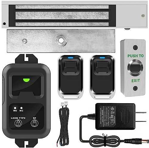 UHPPOTE Access Control Outswinging Door 600lbs Force Electromagnetic Lock & Remote Control kit