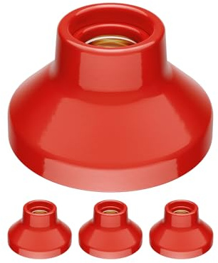 ledscom.de 4 st taklampor/lampfattningar ELEKTRA, porslin, glänsande röd, 1 st E27 max. 300 W