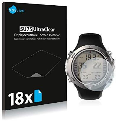 Savvies 18 Stück Schutzfolie für Suunto D6I Novo Displayschutz-Folie Ultra-Transparent
