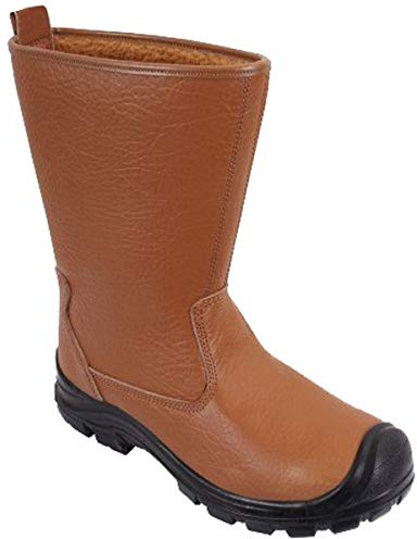 DURUS WORKWEAR Steel Toe Cap Safety Protective Fur Lined Rigger Boot Tan