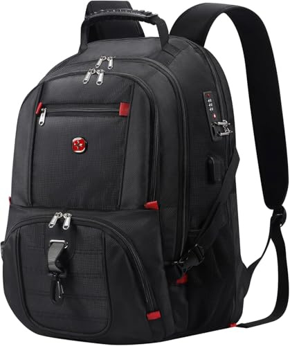 star cloud Schulrucksack Teenager Groß, 18 Zoll Reiserucksack Laptop Rucksack Arbeitsrucksack Herren, Wasserdicht Arbeitstasche Business Travel Backpack, Schultasche für Uni Reise Schul, Schwarz