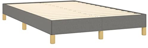 vidaXL Estructura de Cama, Somier de Listones de Invitados, Armazón Base de Cama, Mueble para Dormitorio Hogar, Tela Gris Oscuro 120x190 cm